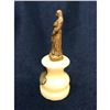 Image 5 : 19th Century Small Virgin Mary Statue on Alabaster Plinth