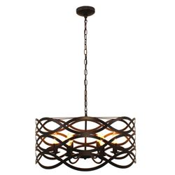 Modern Transitional-style 6-light Metal Ceiling Pendant Chandelier
