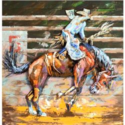 American Cowboy Mixed Media Painting