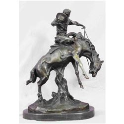 Western Cowboy Bucking Horse Bronze Sculpture
