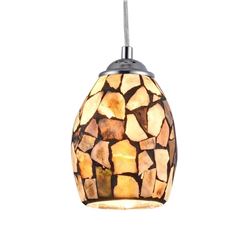 Transitional Mosaic Stone Pendant Light