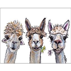 Alpaca Color Illustration Decorative Metal Sign