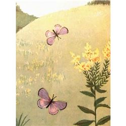 1920's Spring Azure Butterfly Color Lithograph Print
