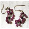 Image 1 : Faceted Natural Ruby Gemstone & Sterling Silver Dangle Hook Style Earrings