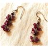 Image 2 : Faceted Natural Ruby Gemstone & Sterling Silver Dangle Hook Style Earrings