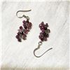Image 4 : Faceted Natural Ruby Gemstone & Sterling Silver Dangle Hook Style Earrings