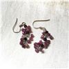 Image 5 : Faceted Natural Ruby Gemstone & Sterling Silver Dangle Hook Style Earrings