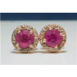 2ctw Sapphire & Diamond Sterling Post Earrings