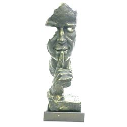 Mid Century Modern Style Bronze Sculpture, Silence