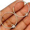 Image 3 : Herkimer Diamond Sterling Silver Hoop Earrings