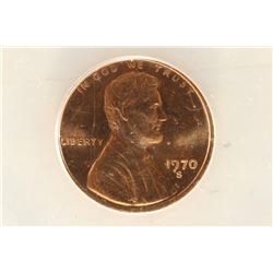 1970-S LARGE DATE LINCOLN CENT ANACS MS65 RED