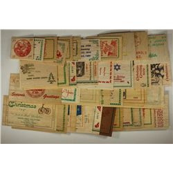 40 ASSORTED WOODEN NICKELS MOSTLY HOLIDAYS BUT