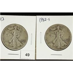 1942 & 1942-S WALKING LIBERTY HALF DOLLAR