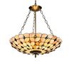 Image 1 : Mosaic-Style Stained Glass Inverted Ceiling Pendant Light