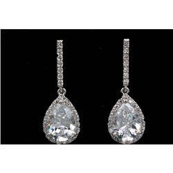 Pear Shaped Cubic Zirconia 18kt Gold Plate Earrings
