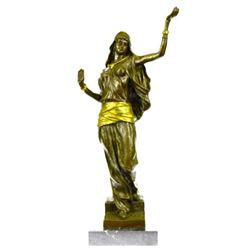 Orientalist Style Gilt Bronze Sculpture, Dancer