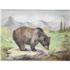 Image 1 : 1920's Grizzly Bear, Color Lithograph Print