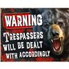 Image 1 : Warning, Trespassers Metal Pub Bar Sign