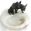 Image 1 : Two English Bulldogs Bronze & Onyx Tray