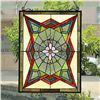 Image 2 : Geometric Style Stained Art Glass Hanging Panel