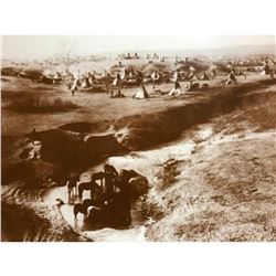 Native American History, Sioux Camp South Dakota Sepia Photo Print