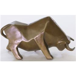 After Botero, Wall Street Bull Modern Abstract Bronze Sculpture