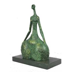 Tribute To Botero, Modern Bronze Female Figure Sculpture