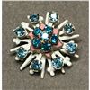 Image 1 : Vintage Mid Century Enamel & Crystal Starburst Brooch