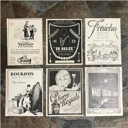 Group of French Art Deco Ads, Perfume, Liqour, Jewelry