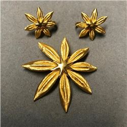 Vintage Trifari Starfish Brooch & Earrings Set