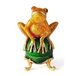 Little Frog Enamel & Crystal Trinket Jewel Box