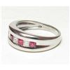 Image 2 : Estate 18K White Gold Ruby & Diamond Ring