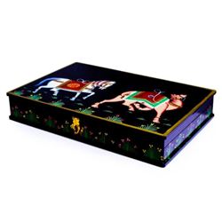 Oriental Camel & Horse Lacquered Jewel Box