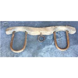 Antique 19thc Farming Tool, Wooden Oxen Yoke