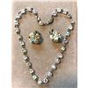 Image 1 : Vintage Mid Century Crystal Necklace & Earrings Set