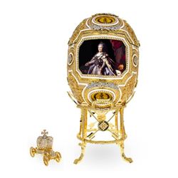 Fabulous Russian Catherine The Great Trinket Box Jewel Encrusted Coach Egg