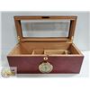 Image 1 : LTH - 0113 HUMIDOR ROSEWOOD FINISH WITH GLASS TOP