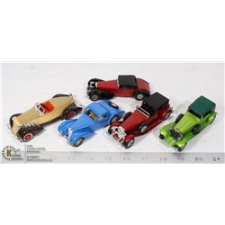 VINTAGE METAL 5 DIECAST OLD CARS
