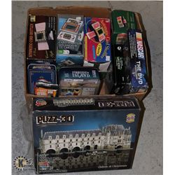 BOX OF AUTOMATIC CARD SHUFFLER & 3S PUZZ