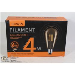 LUXON FILAMENT EDISON BULB ST64 (6 PACK)