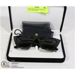 PAIR OF BLACK SOJOS DESIGNER SUNGLASSES WITH