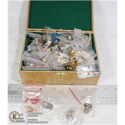 LARGE BOX OF MIXED COLLECTORS PINS AND MISC.