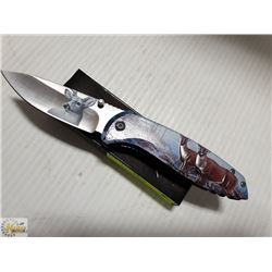 NEW FOLD OUT DEER THEMED KNIFE