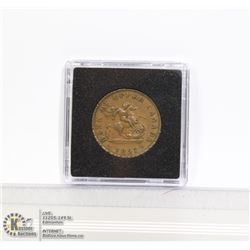 1857 UPPER CANADA 1/2 CENT COIN