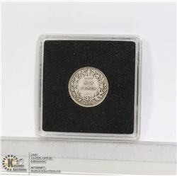 1873 VICTORIAN ENGLISH SILVER 6 PENCE COIN