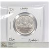 Image 1 : 1936 SILVER CANADA $1 DOLLAR CLEANED COIN