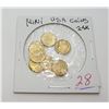 Image 1 : 11)  LOT OF 7 US 24K GOLD PLATED MINI COINS