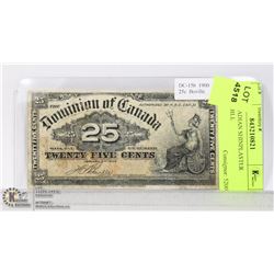 1900 CANADIAN SHINPLASTER 25CENT BILL