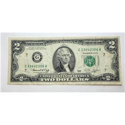 1)  US $2.00 GREEN SEAL 1976 BANKNOTE