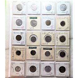 4)  LOT OF 16 GERMAN COINS WITH A RANGE OF